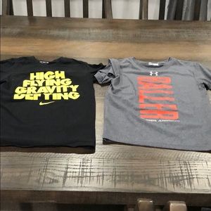 2 Boys Nike and under armour shirts